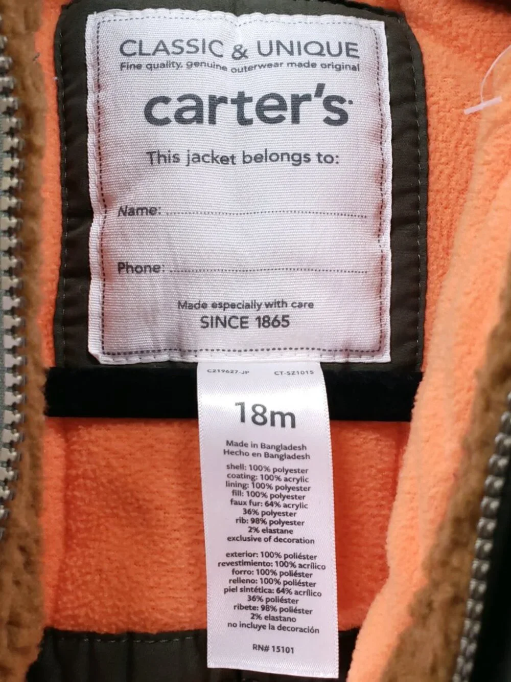 Carters size 18